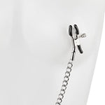 Nipple Clamps - Soft Rubber Breast Clips, Restraint, Bondage, Nipple Play, Role-Playing, Bdsm - Adjustable Clamps With Metal Chain