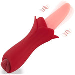 Female Sex Toys Clitoral Nipple Stimulator 10 Frequency Tongue Vibrator G Spot Vibrator Tongue Licking Teaser Adult Massage Vibrator for Women and Couple Partners (Rose)