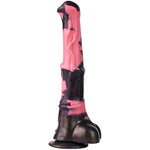 12 Inch Silicone Made Huge Soft Colorful Horse Dildo Anal Toy Pink Animal Style Ribbed Flexible Hands-Free (Normal)