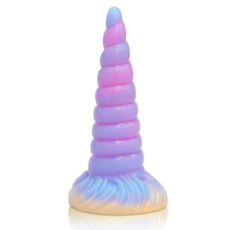 Monster Unicorn Dildo, 7.99 Inch Thick Silicone Anal Dildo, Fantasy Glow In The Dark Dildo, Suction Cup Dildo, Adults Anal Sex Toys, Flexible And Soft Beginner Dildo