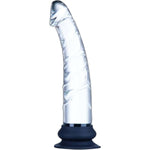 9.1 Inch Large Glass Realistic Dildo, Clear Wide Big Dildo Thick Anal Toy With Raised Texture With Silicone Suction Cup Base, Fat Dildo Adult Sex Toy, Xl Penis For Anal Prostate G-Spot Stimulation