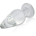 Anal Butt Plug Glass Anal Trainer Sex Toy With Long Neck Crystal Pleasure Wand With Tapered Head Unisex Bum Plug For Men Women (S)