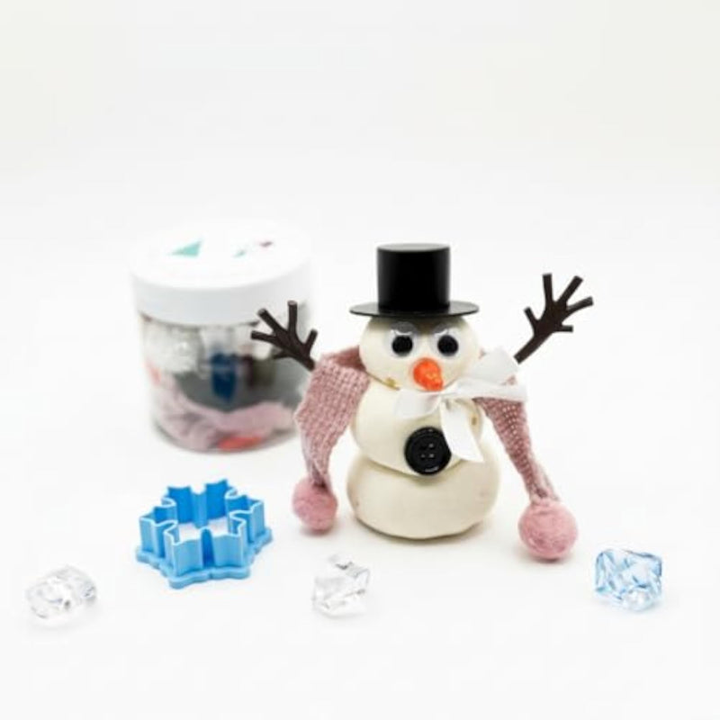 Snowman Sensory Play Dough Kit for Kids, 6 oz Jar with Winter Accessories