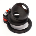 French Adjustable Chastity Belt Men Cock Cage Python-60 By , 5 Rings, Black