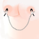 Adjustable Nipple Clamps Breast Clip And Body Ring Body Clamps Nipple Suckers Non-Piercing Chain Stainless Steel For Women Faux Body Jewelry (Black)