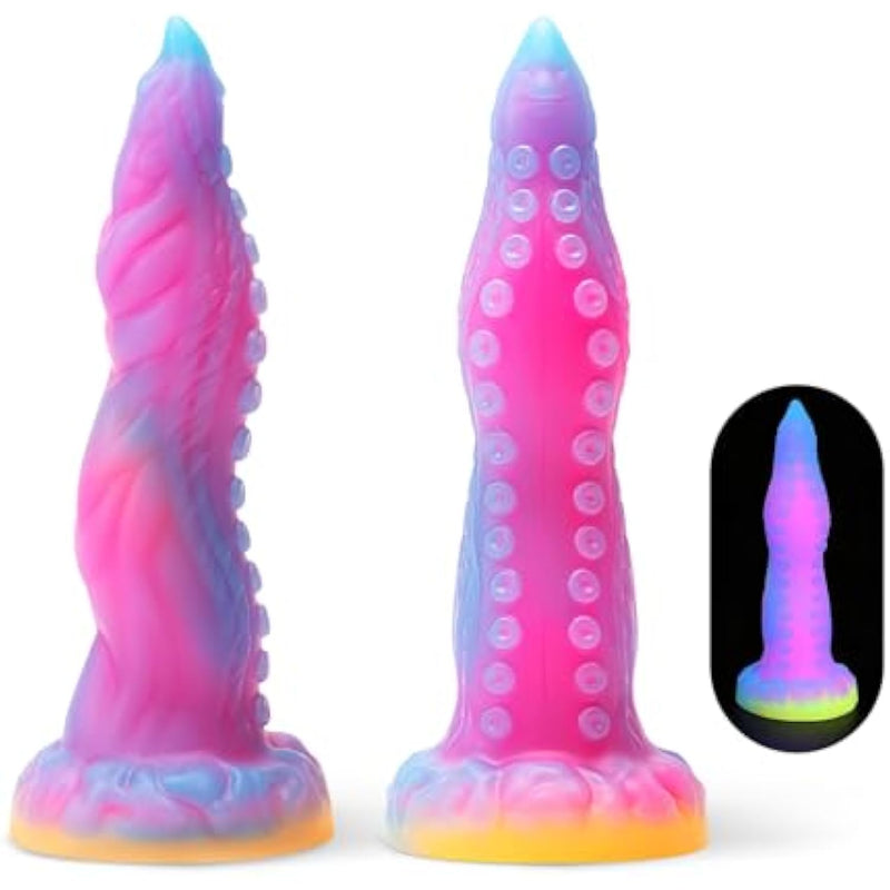 Monster Dildo Small Tentacle Dildo, 6.7 Inch Anal Dildo Beginner Silicone Dildo With Luminous Pink, Strap On Dildo Realistic Dildos, Anal Plug G Spot Adult Sex Toy For Men Women And Couples