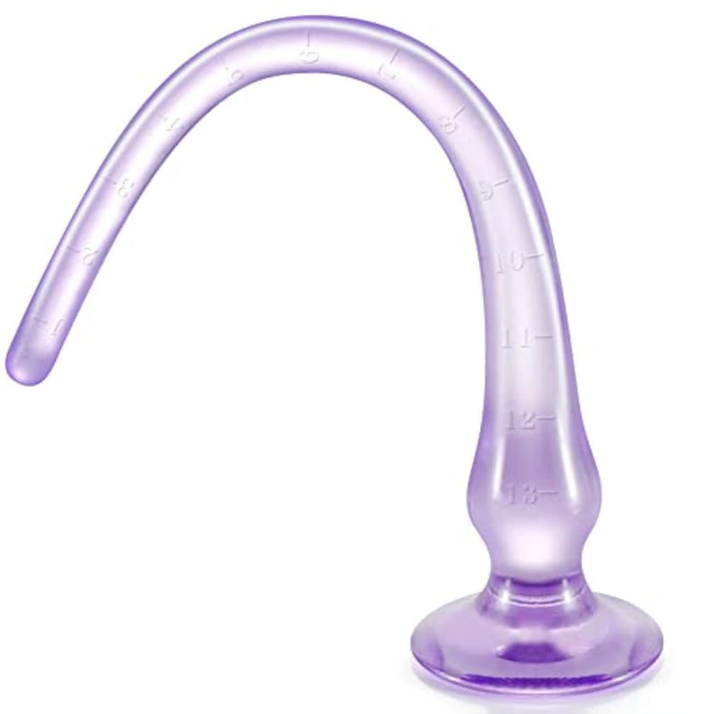 Long-Reach Anal Stimulation Dildo for Men and Women - 15.7 Inches Purple