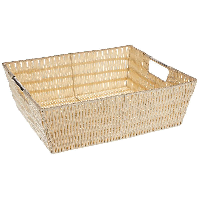 Rattique Shelf Tote, 13"D X 15"W X 5"H, Latte