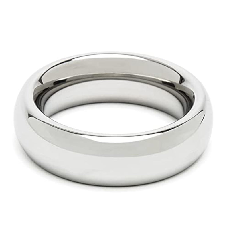 Stainless Steel Cock Ring for Men, 1.75 Inch Diameter, Silver Finish | Weighted Metal Penis Ring Enhancer for Couples with Temperature Play and Stamina Training
