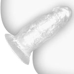 2.52" Diameter Thick Big Dildo, 7.48 inch Realistic Fat Dildo Butt Plug with Large Suction Cup, Wide Anal Dildos G spot Toy, Lifelike Penis Anal Plugs Sex Toys for Men Women Female Male Couple - Clear