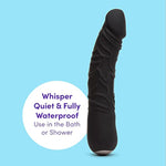 6.5 Inch Realistic Silicone Dildo Vibrator for Women - Black Textured Shaft, 20 Mode G Spot Stimulator