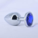 Anal Plug Adult Sex Toy, Blue Gem Anal Toys Adult Sex Toys Games Butt Plug,Personal Anal Plug Sex Toy For Adult Women,Men And Couples, Stainless Steel (Large)