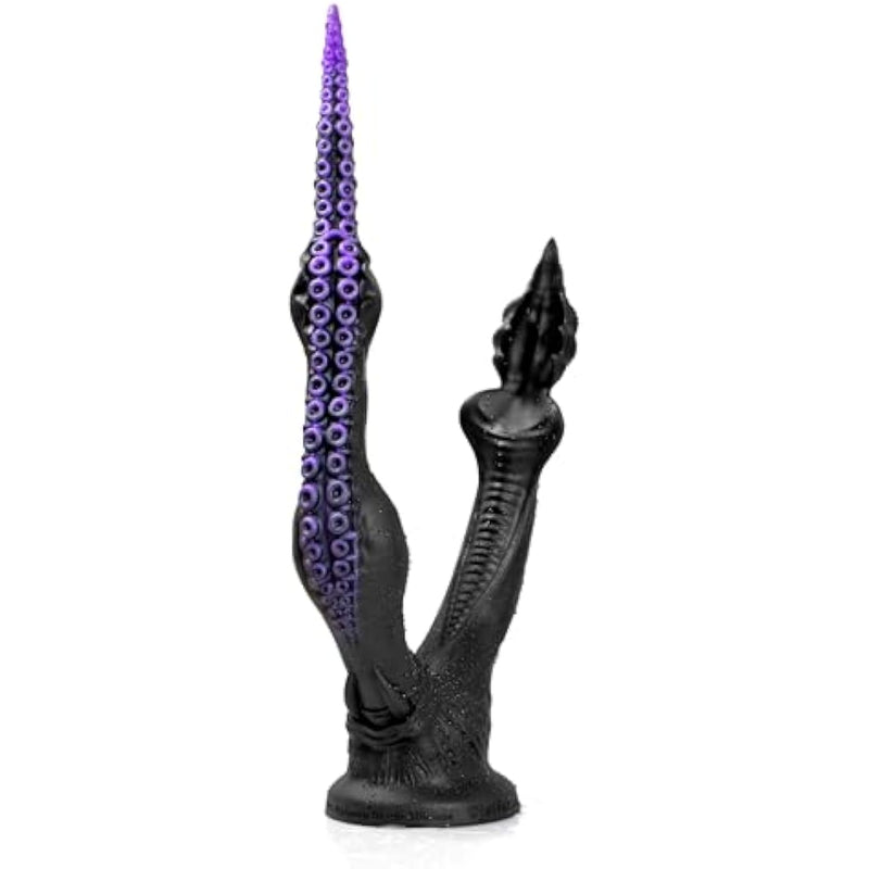 Dual-Headed Anal Plug Silicone Butt Plug Overlength Anal Toy,Silicone Penis For Men Women?Textured Anal Sex Toys Designed With Suction Cups,Designed With A Barbed Tip For Prostate Stimulation (D304-S)