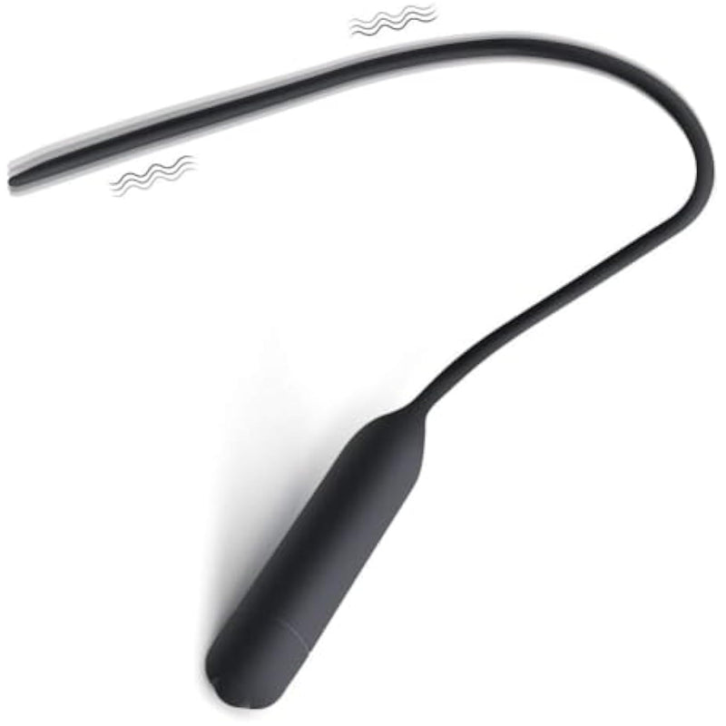 Vibrating Urethral Sounds Silicone Catheter Stretching Vibrator With 10 Vibration Modes Horse Eye Stimulation For Male Masturbation