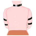 Bdsm Sex Bondage Restraint Sets Pu Leather Adjustable Neck Back Arm Cuffs Handcuffs Couple Flirting Tools Fetish Sex Toys For Women Couples Adults Sex Game Roleplay