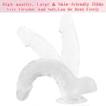 8.3 Inch Soft Clear Dildo, Realistic Dildo Body-Safe Material Lifelike Men Penis With Strong Suction Cup Anal Vagina Massager, G Spot Stimulator Adult Sex Toys For Women Beginner