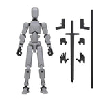 T13 3D Action Figure,Assembly Completed Dummy Nova Titan Lucky 13 Action Figure 3D Printed Multi-Jointed Movable Toy Grey