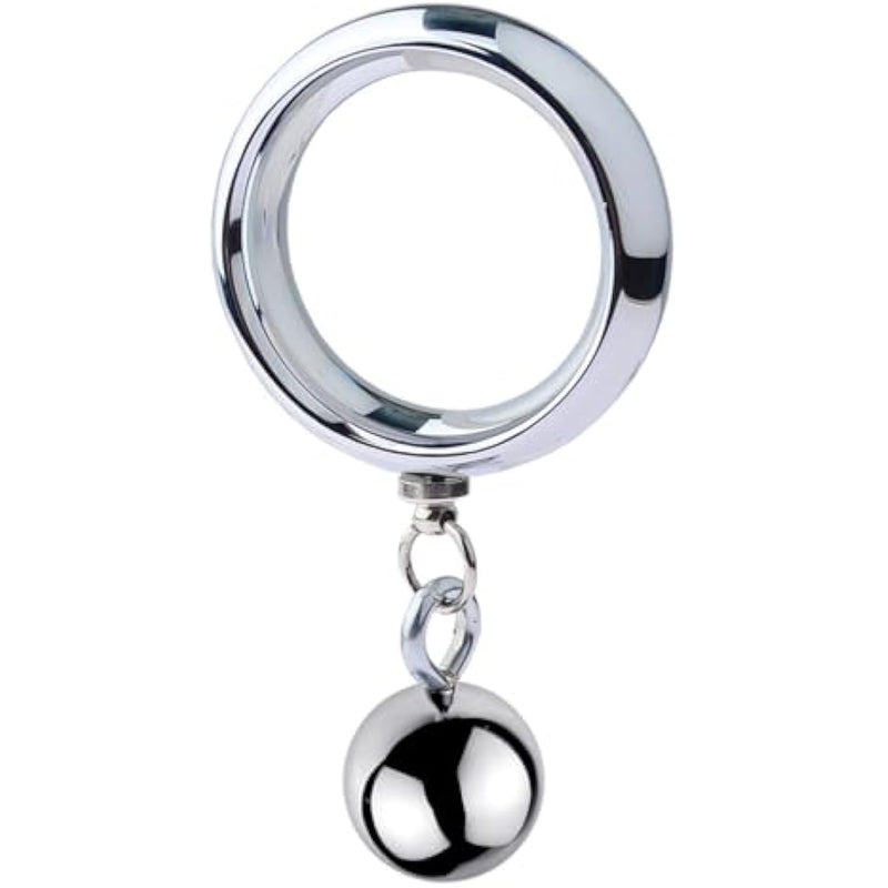 Metal Penis Cock Ring Penile Pendant Weight Carrying Stretching Exercise Device Penile Ring With Chain Steel Ball