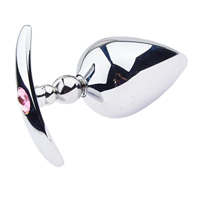 Stainless Steel Anal Plugs with Jewel Base for Male and Female External Use
