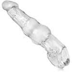 Penis Extender Sleeve Cock Ring With Anti-Slip Double Hole Design Reusable Condom For Lengthen And Thicken Delay Ejaculation Sex Toys With Vivid Glans For Men Play (Large)