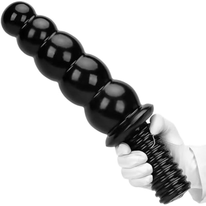 Anal Bead Dildo Butt Plug - 10.6 Inch Anal Dildo With 5 Gradual Large Beads, Thick Huge Anal Plug With Handle, Soft Flexible Double Ended Dildo Sex Toy For Men Women