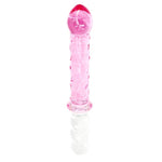 Glass Dildo Anal Butt Plug, Pink Style Sensuality Crystal Personal Massagers Adult Sex Toys (9In Beaded)