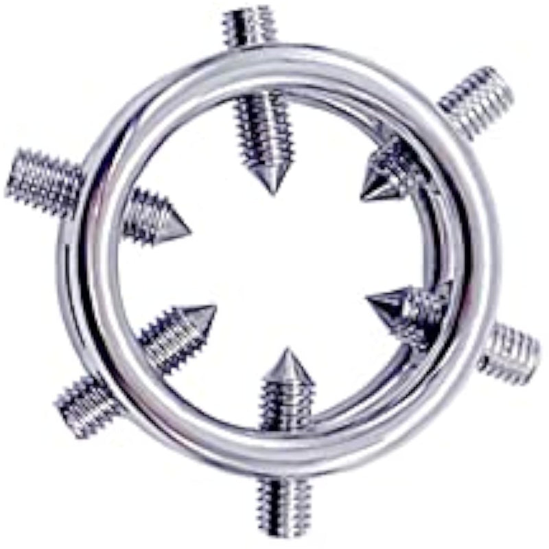 Stainless Steel Penis Rings With 6 Screws Metal Testicle Ring Erections Cockring Man Chastity Device Bondage Erotic Sex Toys (28Mm)