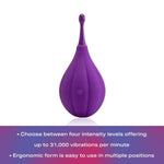 Focus Sonic Vibrator - Unique Bulbous Design, 3 Interchangeable Silicone Head Attachments, Customizable Vibration To Personalize Sensual Pleasure, Purple