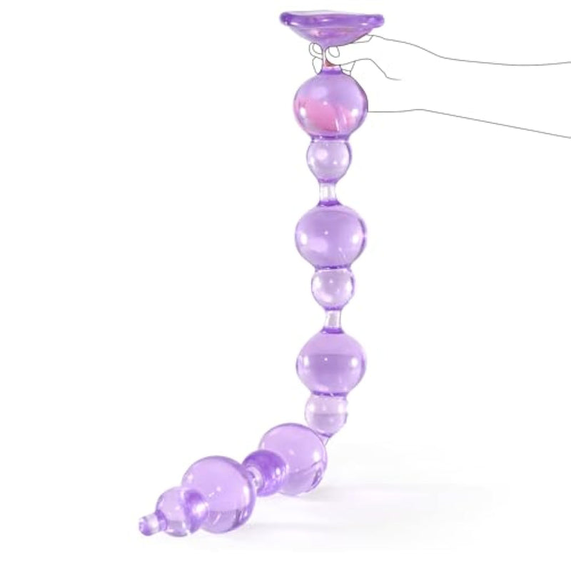 25.2Inch Super Long Anal Bead Butt Plug, Flexible Anal Plug Dildo Anus Dilator Prostate Massage Vaginal Stimulation, Adult Sex Toys For Men Women Couple (Purple)