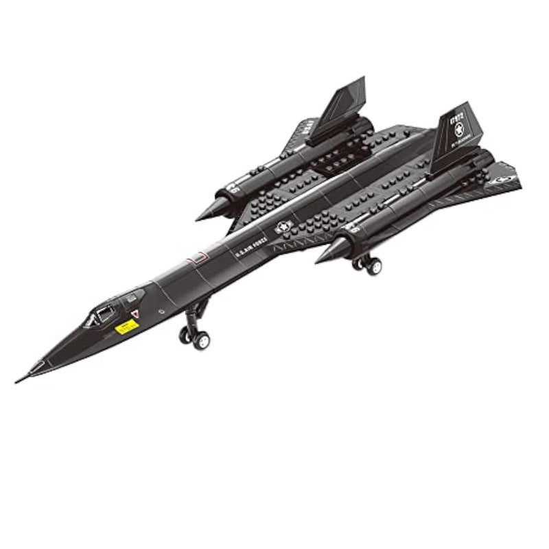 Military Series Sr-71 Reconnaissance Aircraft Jet Blackbird Air Force Building Block Set (183 Pieces) -Building And Military Toys Gifts For Kid And Adult
