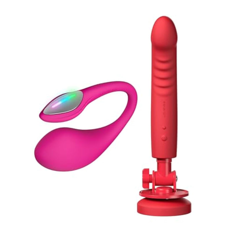 Lush 4 Wearable G-Spot Vibrator Adult Sex Toys & Games With Led Light + Mission 2 G Spot Dildo Machine Powerful Vibration For Couples Play