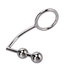 Metal Ball Anal Plug and Pull Ring Combo for Men - 2-in-1 Sex Toy