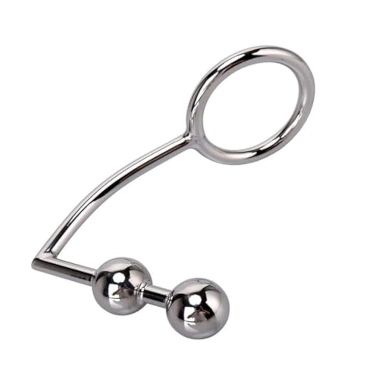 Metal Ball Anal Plug and Pull Ring Combo for Men - 2-in-1 Sex Toy