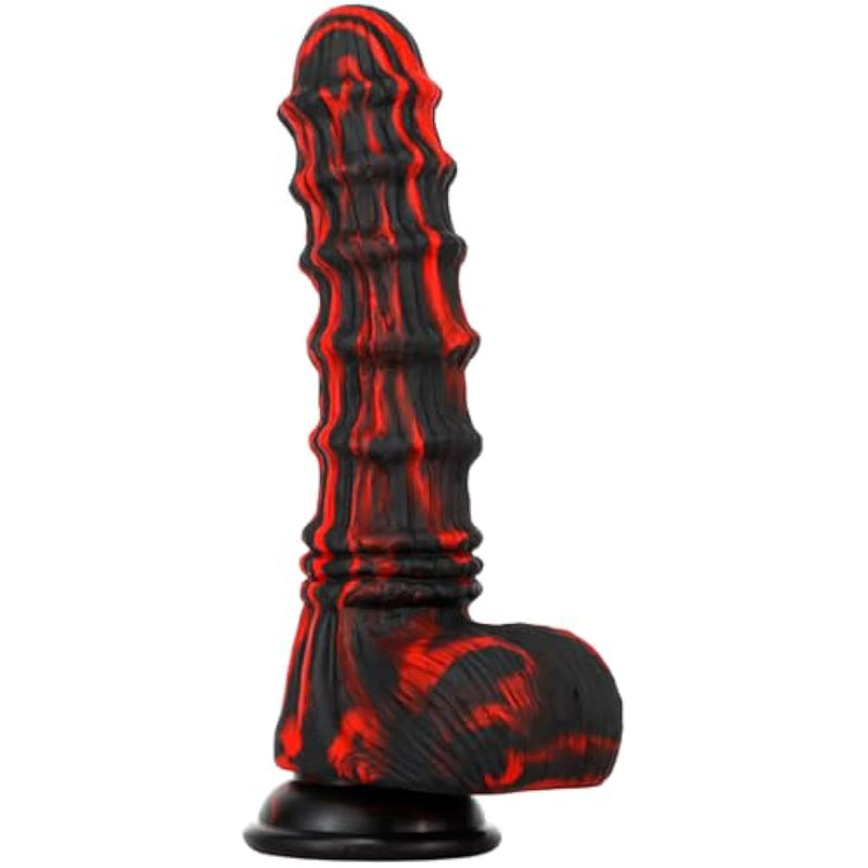 Black Monster Cock Horse Dildo Fantasy Dragon Dildo With Ribbed Knot For Vaginal Anal Prostate Stimulation, Xl Thick Silicone Anal Dildos For Women Men Gay Sex Toys, Bbc 8.27" Realistic Dildos (S)