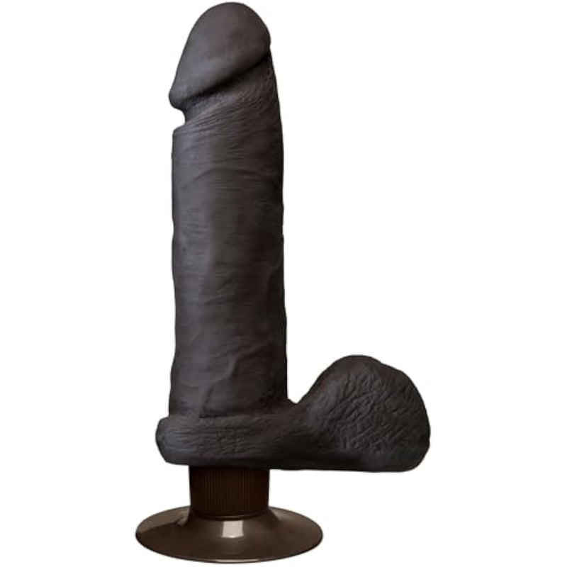 Doc Johnson The Realistic Dildo - Vibrating 8 Inch ULTRASKYN - Vibrating with Suction Cup - for Adults Only, Chocolate