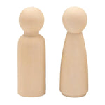 20 Pcs Unfinished Wooden Peg Dolls, 65mm Boy & Girl Figures for DIY Crafts