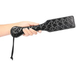 2025 Black Sm Uneven Spanking Paddle For Adults Cosplay, 12.6In Faux Leather Sexual Paddles For Bdsm Sex Toys