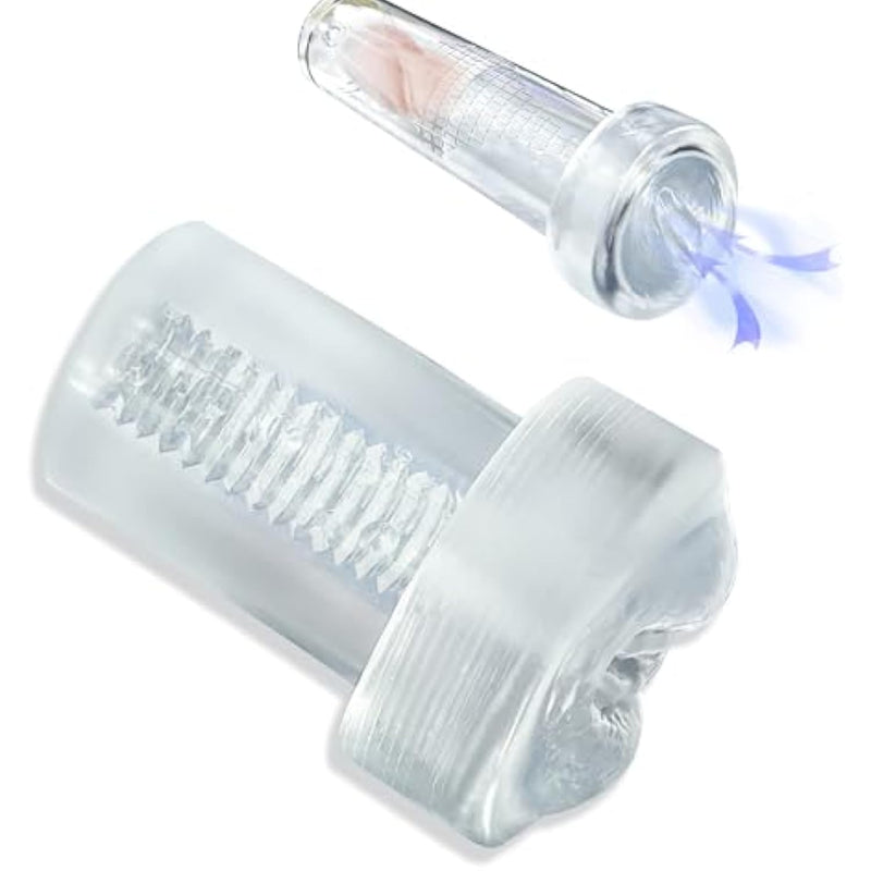 Extended Men'S Penis Pump Sleeve Masturbator Sleeve Realistic Vagina Sleeve Replacement Seal Cap 2.5 Inch Cylindrical Large Penis Pump Sleeve Male Enhancement For Stronger And Larger Erections (Clear)