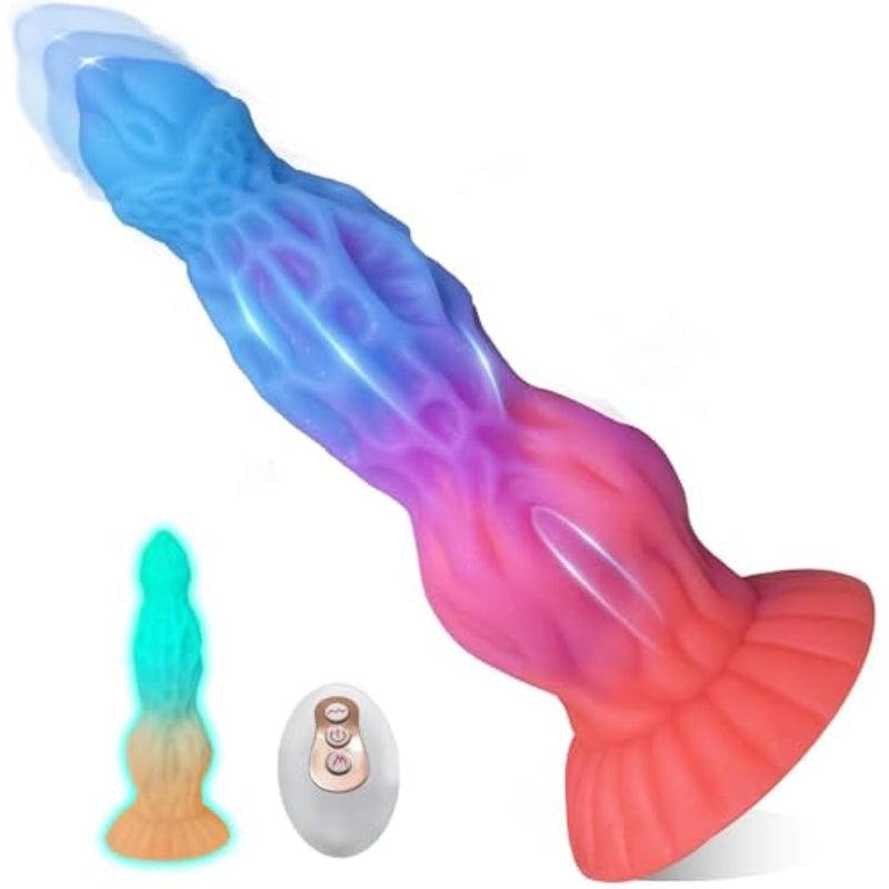 Thrusting Luminous Dildo Vibrator 10.6" 3In1 Monster Big Dildo With Thrust & Vibrations, Fantasy Long Dildo With 7 Modes For Anal Toys U And G-Spot Adult Sex Toys & Games For Men Women