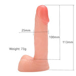Little Realistic Dildo for Beginners as Adult Sex Toys of Anal Plug, for Buttom Play and G spot Stimulator (Flesh)
