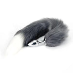 Stainless Steel Faux Fur Fox Tail Butt Plug for Couples and Solo Play