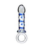 Glass Dildo Anal Buttplug Prostate Massager with Bumps and Pull Loop for Anal Masturbation,G-spot Dildos Anal Sex Toy for Men Women,BDSM Toys Anal Plug Adult Sex Toys & Games