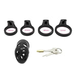Male Chastity Device Cock Cage, For Men With 4 Different Sizes Ring & Invisible Lock Lightweight Chastity Cage Body-Safe Resin+Abs Penis Cage Adult Male Sex Toy
