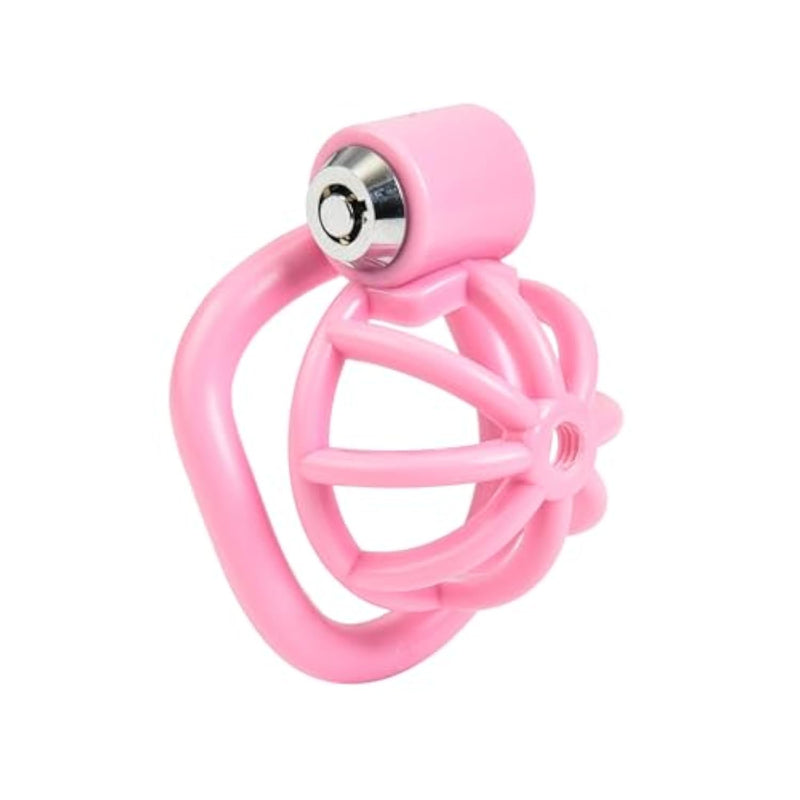 Male Chastity Lock with Adjustable Rings and Push-Button Design for Couples