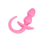 Silicone Dog Anal Plug with Luminous T-Shaped Base for Adult Sex Pleasure