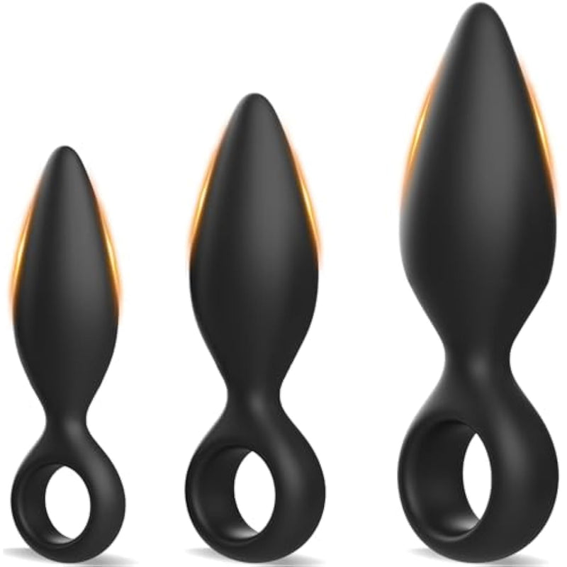 Anal Plug Sex Toys 3 Pcs Butt Plug Trainer Kit For Men Women For Beginners, Advanced Users, Anal Dildo Training Kit Adult Toys With Flared Base Prostate Long-Term Wear, Sex Toys For Couples