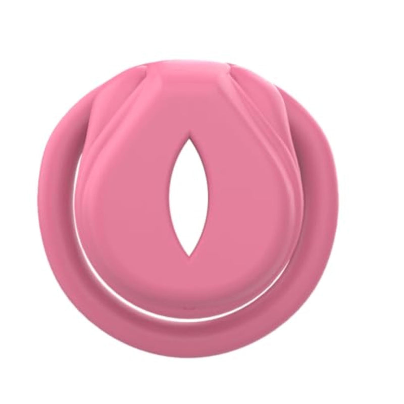 Small Pink Chastity Cage for Men with 4 Rings, Dark Lock Design, Couples Bondage Sex Toy