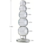 Transparent Anal Beads Butt Plug Adult Toys Masturbators Sex Tools With Safety Bottom, Glass Anal Plug Dildo With Different Sized Beads P-Spot Sex Product For Men And Women (Large)