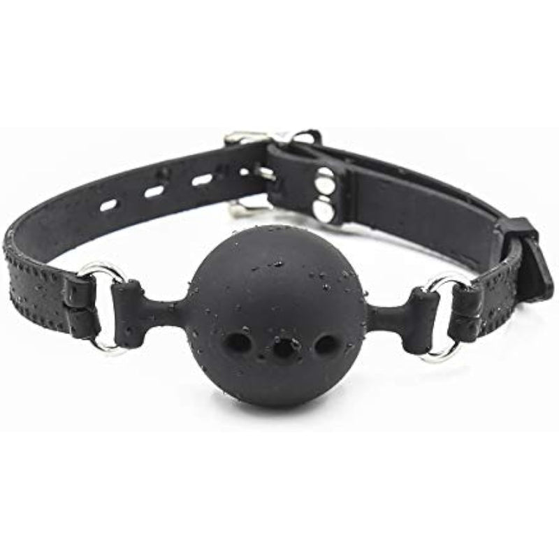 Sillicone Breathable Ball Gag For Sex, Sm Toys Bondage Bite Gag Sex Muzzles (Ball Diameter (1.38 Inch), Black-1)