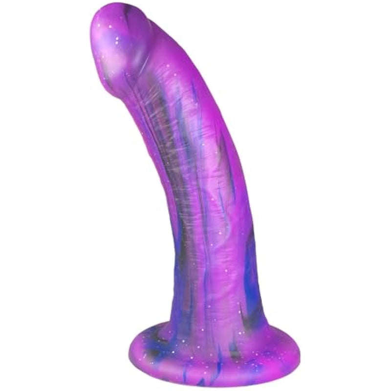 G-Spot Dildo Realistic Silicone Flexible Penis With Strong Suction Cup Deep Purple Cock With Vivid Glans Adult Sex Toy For Women Masturbating